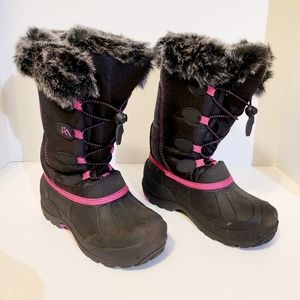 Girls Black/Pink Snow Boots